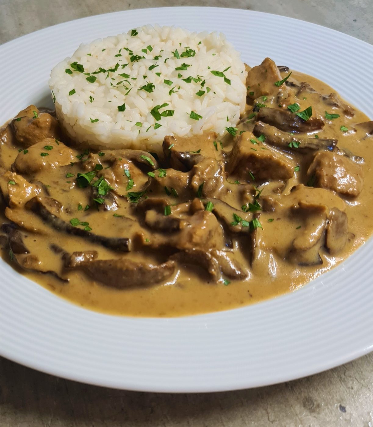 bravčové mäso na hubách