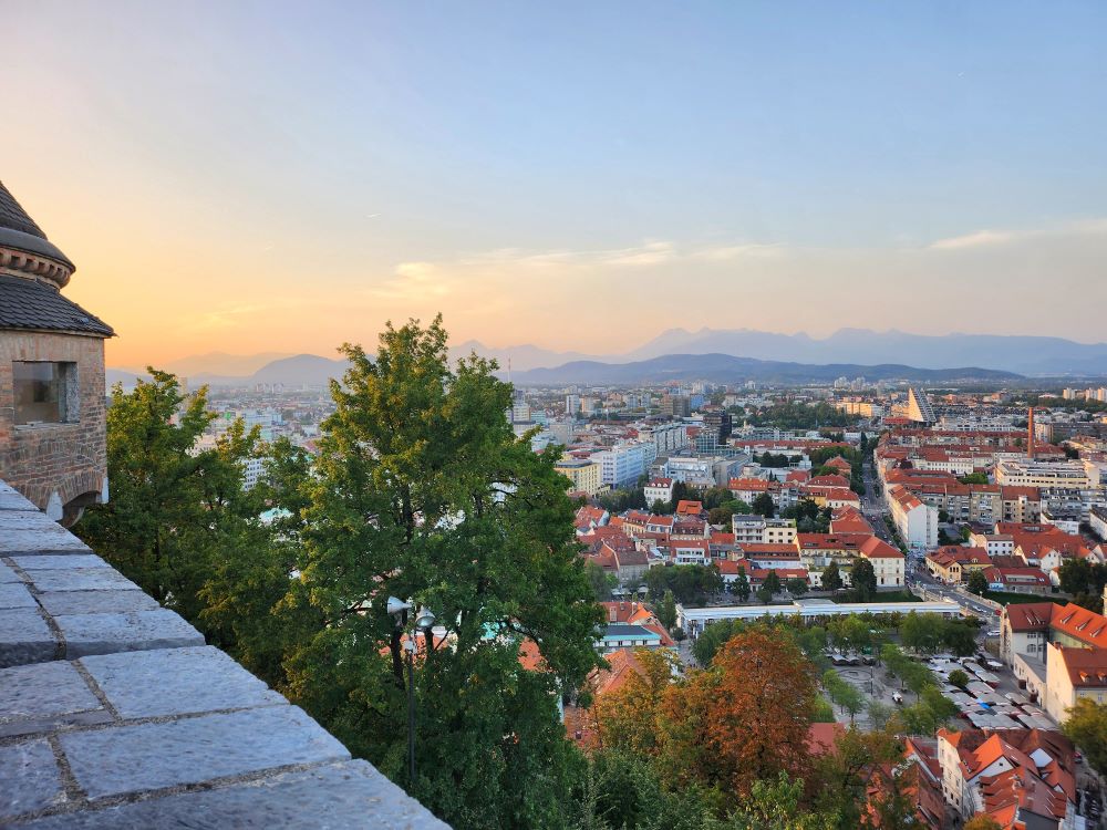 Výhľad z hradu v Ľubľane